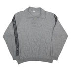 CHAMPION Mens Grey 1/4 Zip XL Sweatshirt Tape Logo Casual Pullover