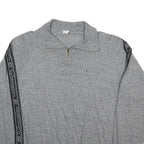 CHAMPION Mens Grey 1/4 Zip XL Sweatshirt Tape Logo Casual Pullover