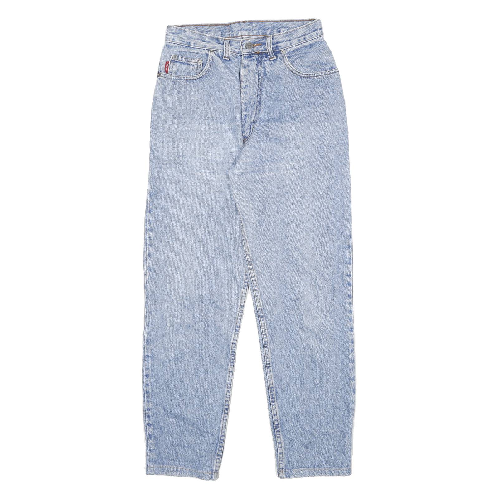 Light Blue Womens Relaxed Fit Straight Cotton Jeans W26 L27 Classic Style