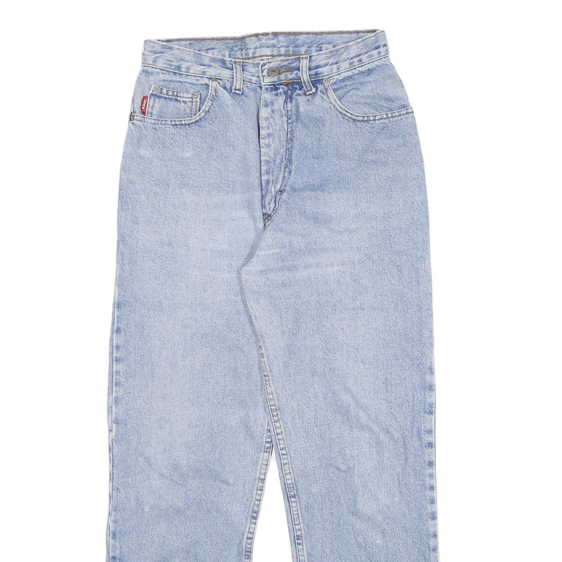 Light Blue Womens Relaxed Fit Straight Cotton Jeans W26 L27 Classic Style
