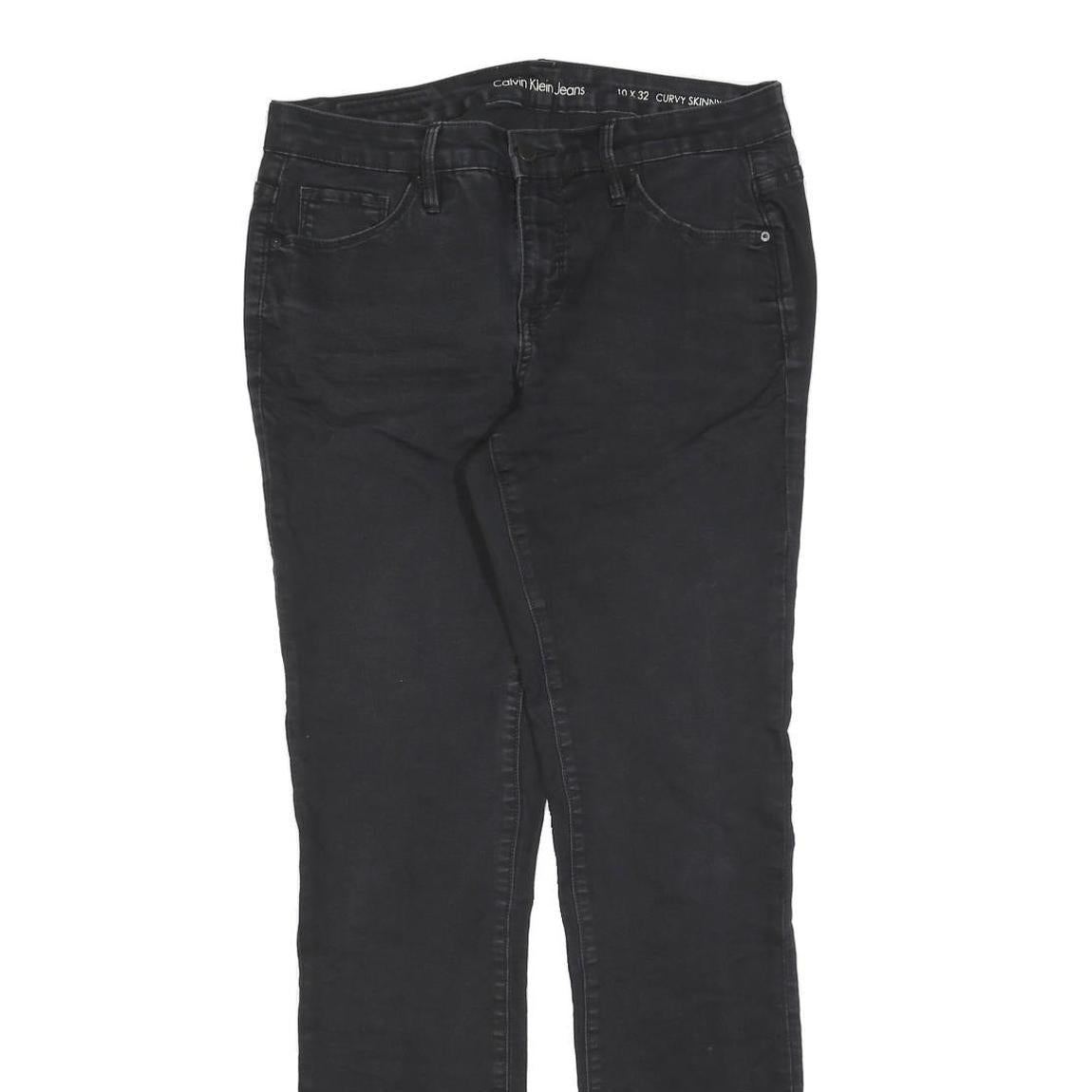 Calvin Klein Womens Jeans Black Slim Skinny Denim Medium W32 L32 Cotton Blend