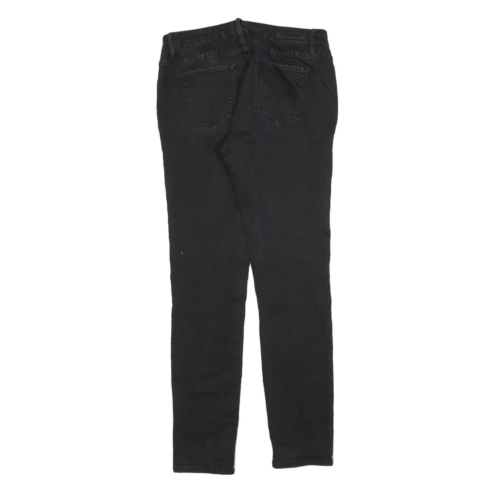 Calvin Klein Womens Jeans Black Slim Skinny Denim Medium W32 L32 Cotton Blend