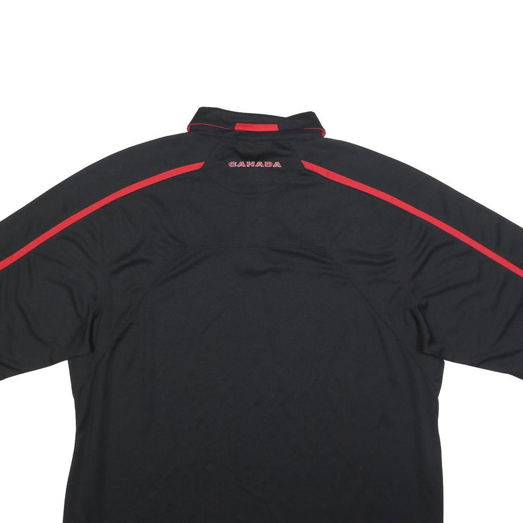 NIKE Court Canada Hockey Mens Black & Red Polo T-Shirt XL Short Sleeve Collared