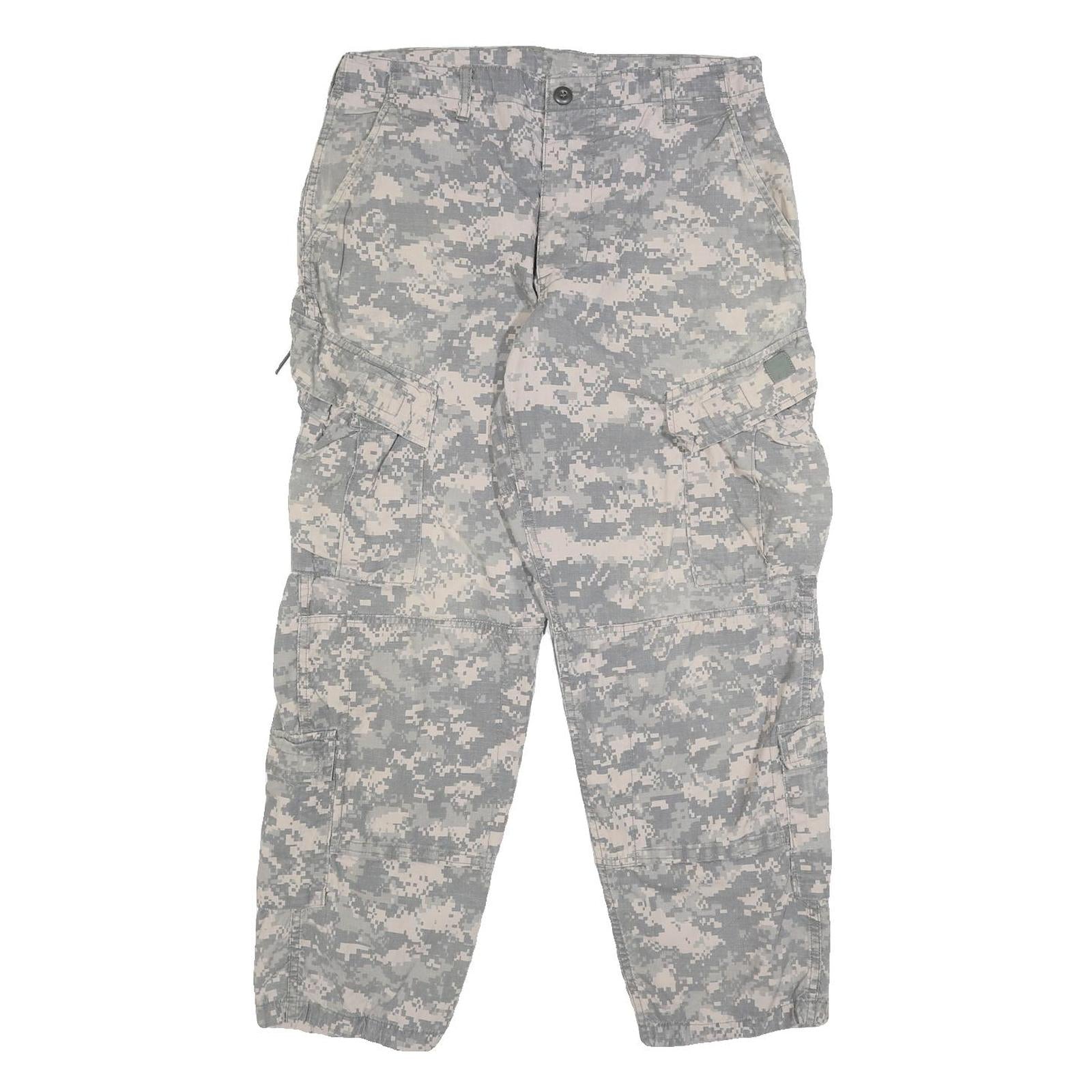 PROPPER Mens Cotton Blend Grey Digital Camouflage Regular Cargo Trousers W33 L28