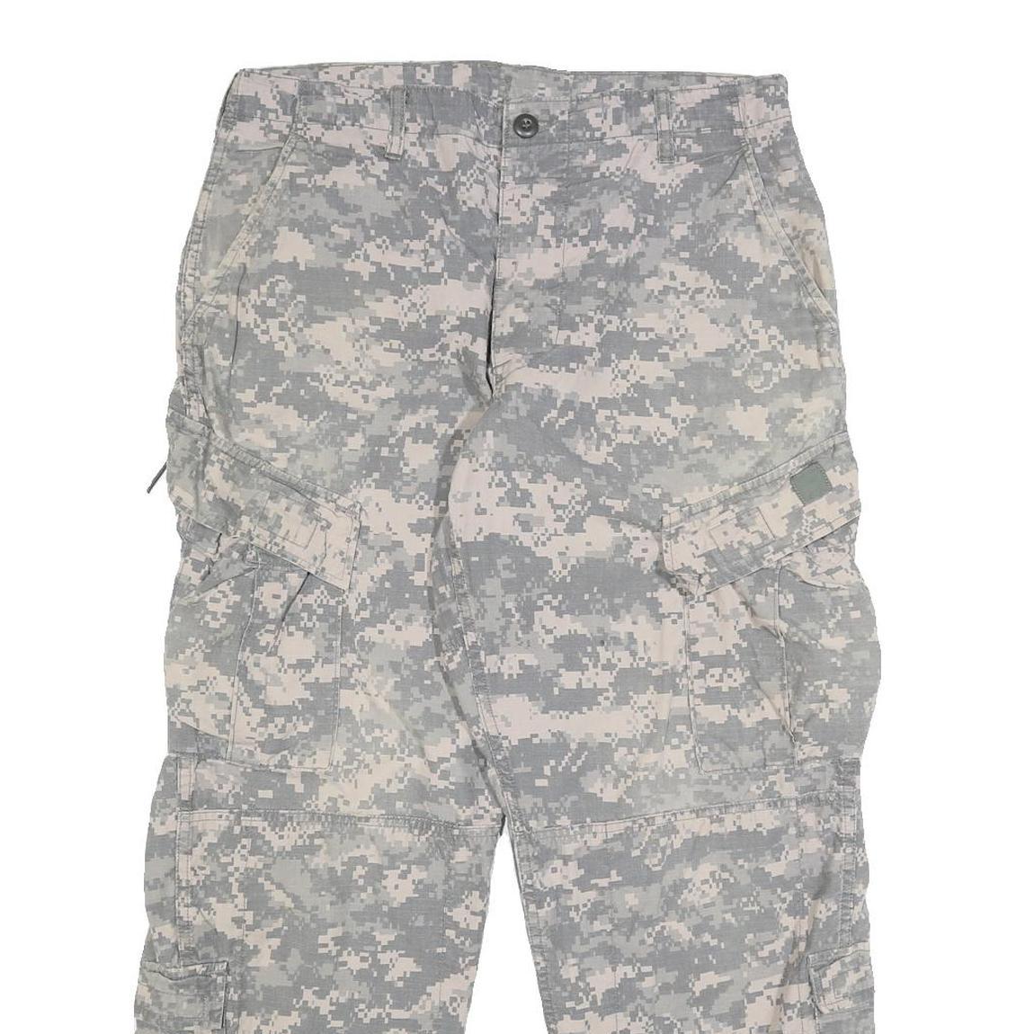 PROPPER Mens Cotton Blend Grey Digital Camouflage Regular Cargo Trousers W33 L28