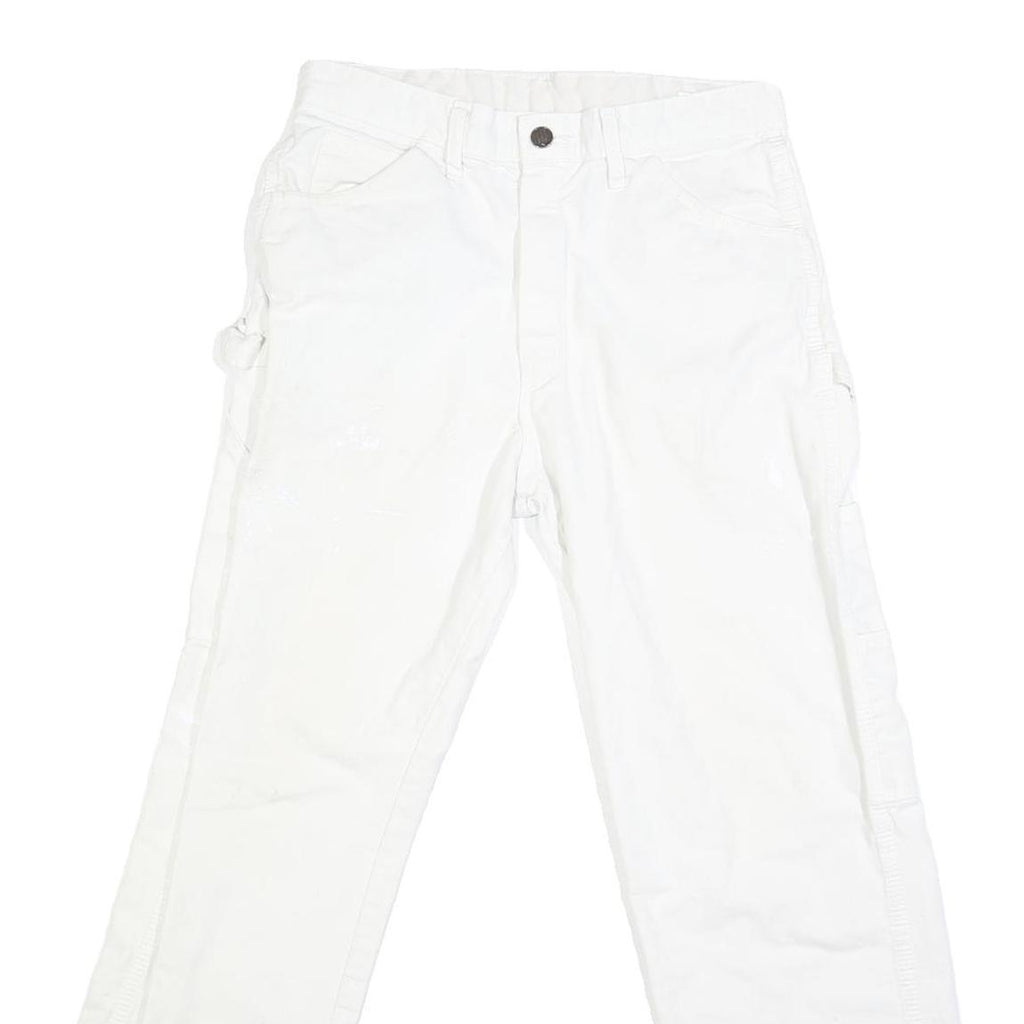 DICKIES Mens White Regular Fit Straight Leg Denim W30 L27 Workwear Jeans