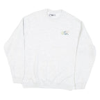 LEE Mens White Crew Neck M Cotton Blend Sweatshirt Graphic Logo Casual