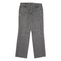 THREENITY Mens Grey Regular Fit Straight Cotton Blend Jeans W32 L33 Zip Closure