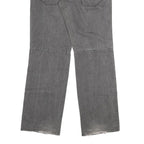 THREENITY Mens Grey Regular Fit Straight Cotton Blend Jeans W32 L33 Zip Closure