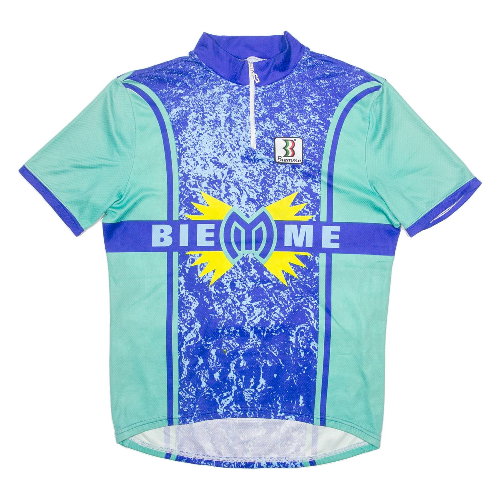 BIEMME Cycling Mens Jersey Blue 1/4 Zip XL