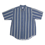 WILLOW BAY Mens Blue & White Striped Shirt L Button-Down Collar Cotton Casual