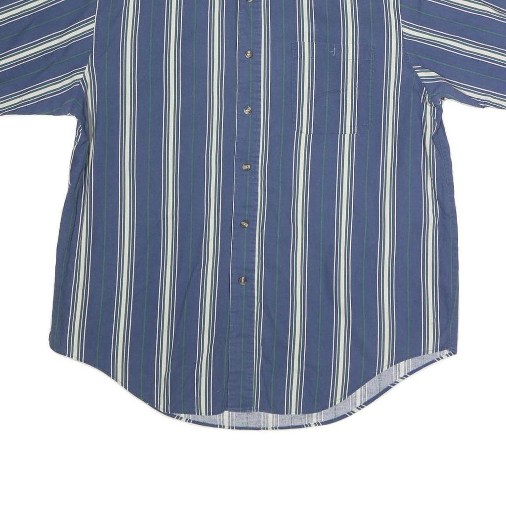 WILLOW BAY Mens Blue & White Striped Shirt L Button-Down Collar Cotton Casual