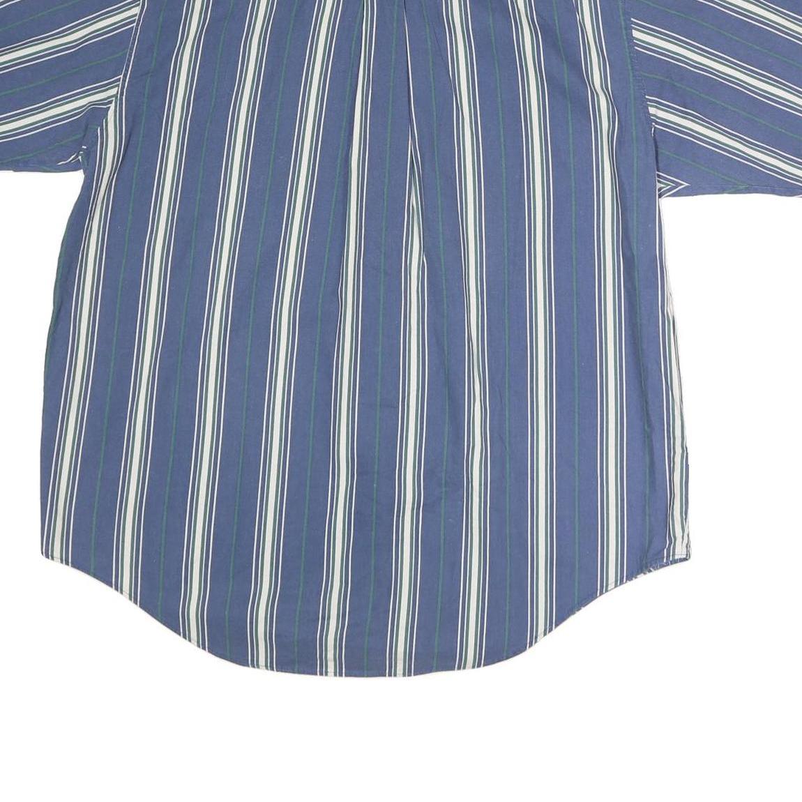 WILLOW BAY Mens Blue & White Striped Shirt L Button-Down Collar Cotton Casual