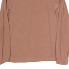 TOUDY Womens Beige Long Sleeve Round Neck Plain Top S Lightweight Versatile