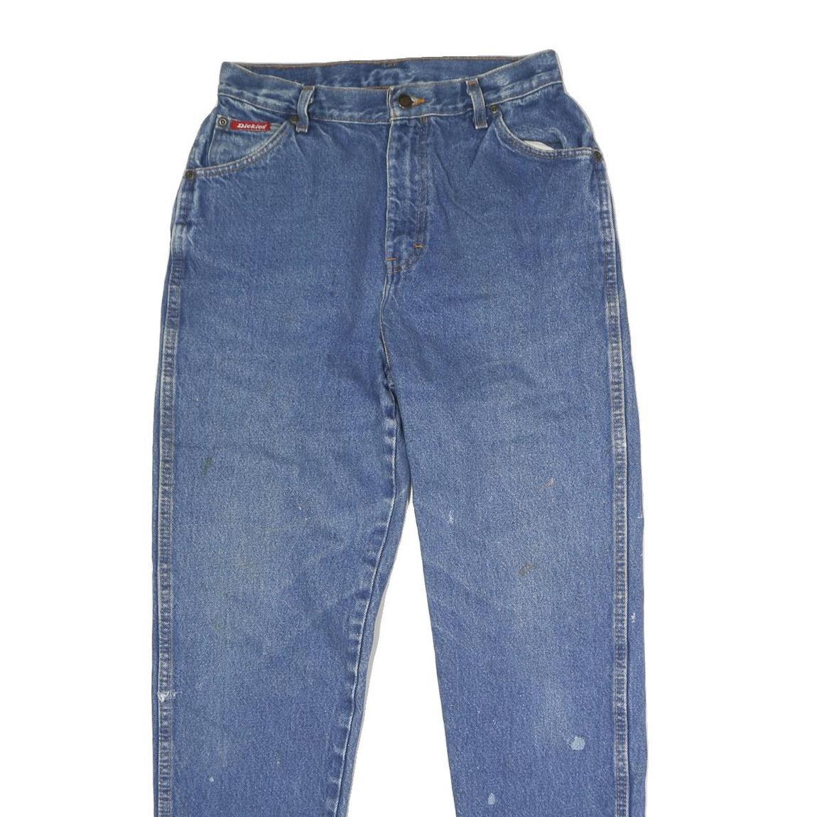 DICKIES Womens Regular Blue Denim Cotton Jeans W29 L30 Button Closure