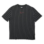 KARL KANI Mens Black & White Pinstripe Graphic T-Shirt XL Short Sleeve Crew Neck