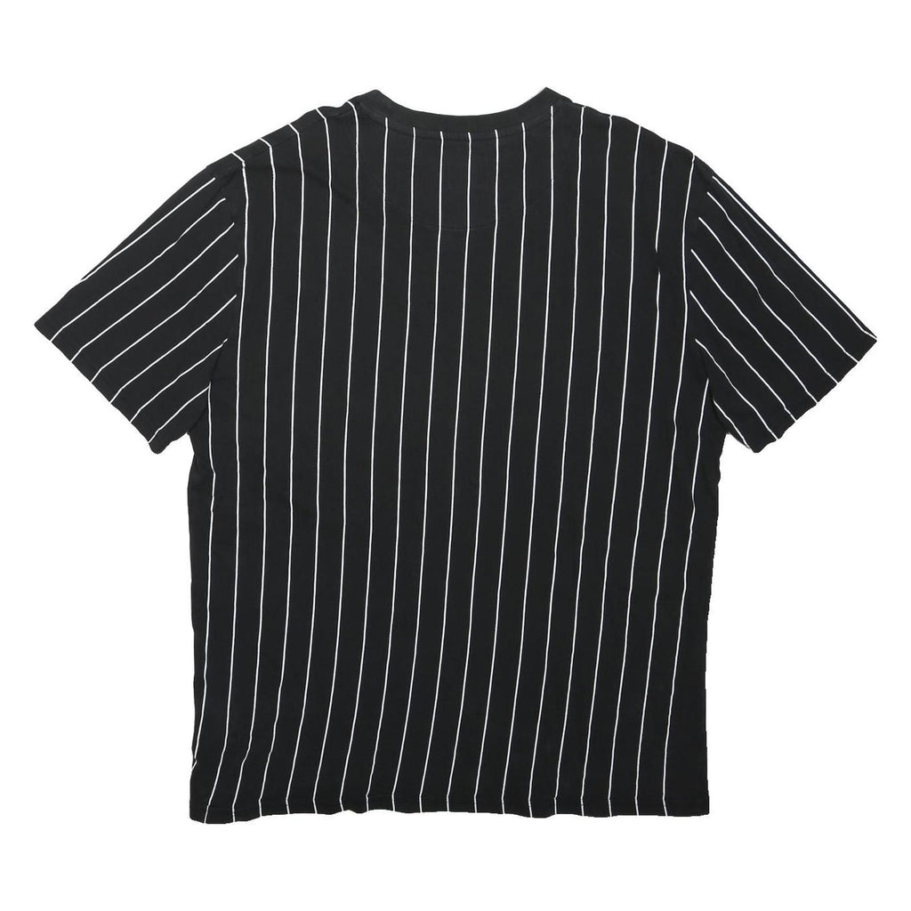 KARL KANI Mens Black & White Pinstripe Graphic T-Shirt XL Short Sleeve Crew Neck