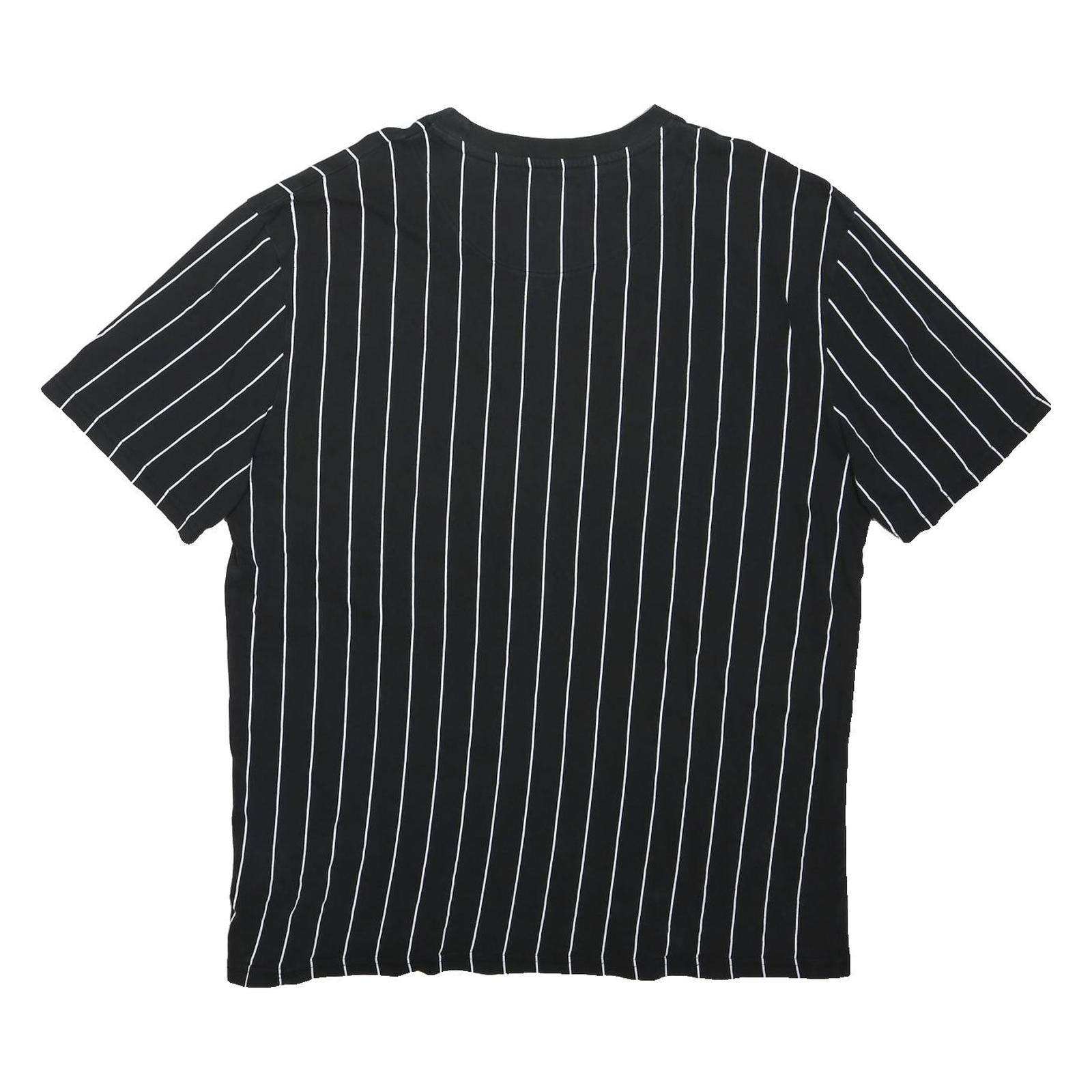 KARL KANI Mens Black & White Pinstripe Graphic T-Shirt XL Short Sleeve Crew Neck