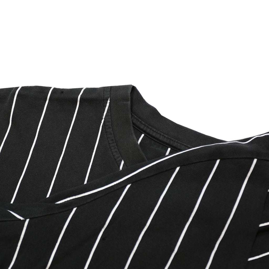 KARL KANI Mens Black & White Pinstripe Graphic T-Shirt XL Short Sleeve Crew Neck