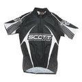 SCOTT Mens Black & White Graphic Jersey M Short Sleeve Zip Neck Cycling T-Shirt