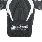 SCOTT Mens Black & White Graphic Jersey M Short Sleeve Zip Neck Cycling T-Shirt