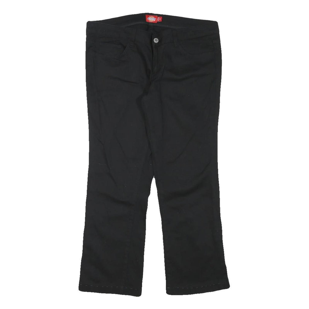 DICKIES Womens Cotton Blend Black Regular Fit Straight Leg Trousers W32 L25