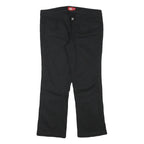 DICKIES Womens Cotton Blend Black Regular Fit Straight Leg Trousers W32 L25