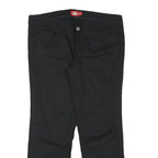 DICKIES Womens Cotton Blend Black Regular Fit Straight Leg Trousers W32 L25