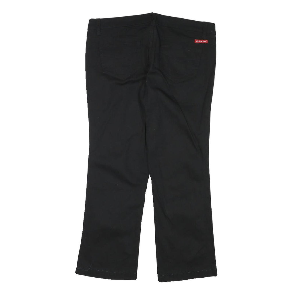DICKIES Womens Cotton Blend Black Regular Fit Straight Leg Trousers W32 L25