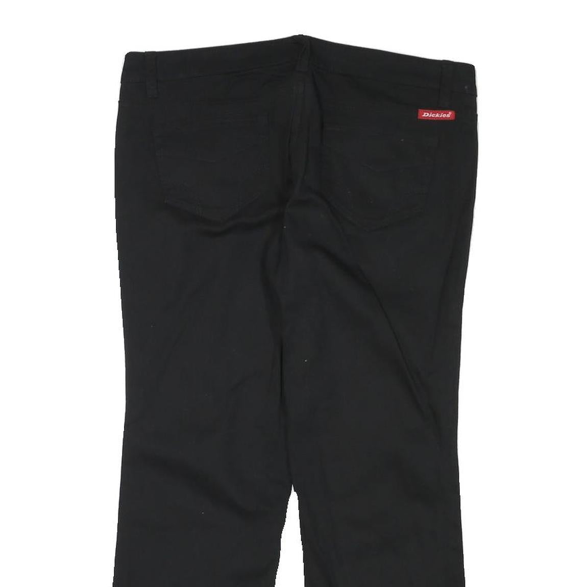 DICKIES Womens Cotton Blend Black Regular Fit Straight Leg Trousers W32 L25