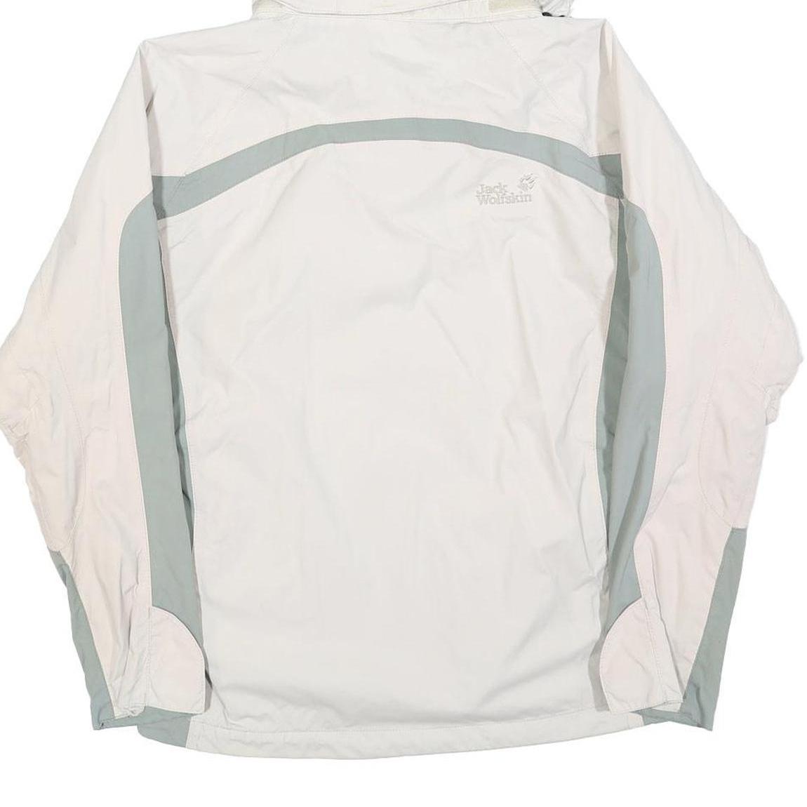 JACK WOLFSKIN Womens White & Grey Outdoor Jacket M Polyester Zip Hooded