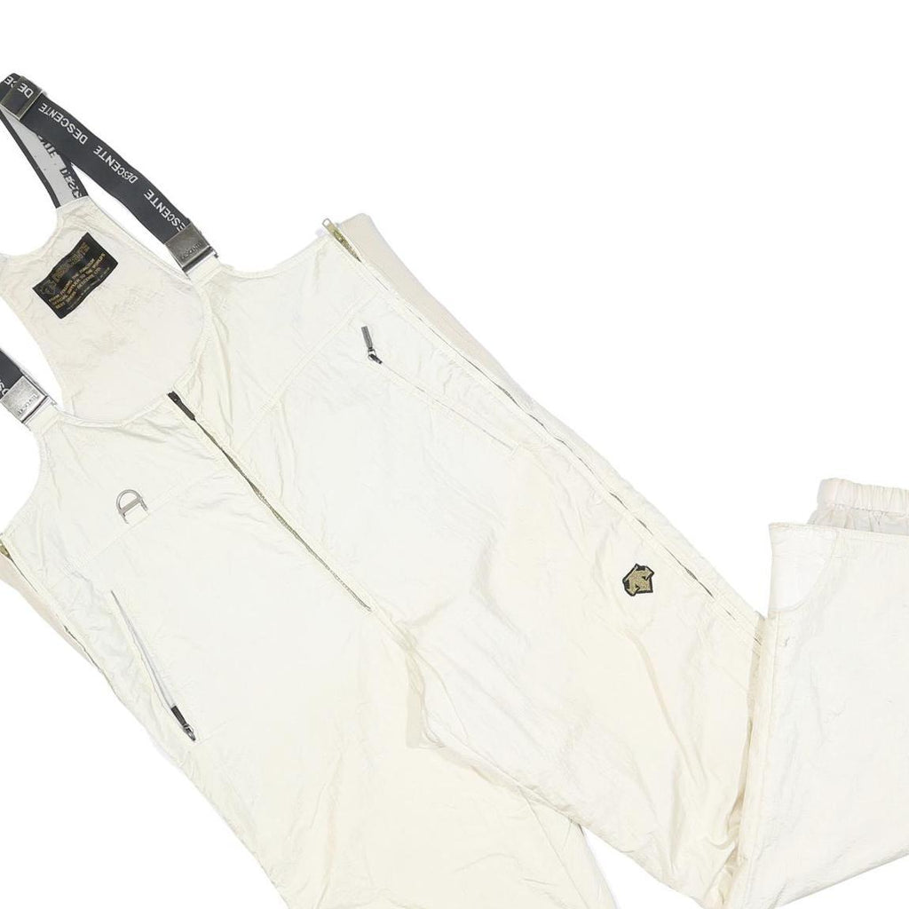 DESCENTE Womens White Dungarees Regular Fit Polyester Blend Size L W40 L32