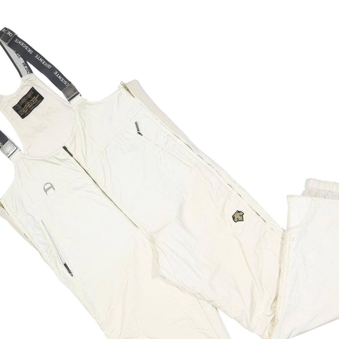 DESCENTE Womens White Dungarees Regular Fit Polyester Blend Size L W40 L32