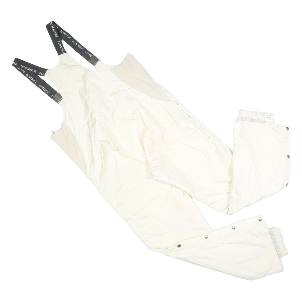 DESCENTE Womens White Dungarees Regular Fit Polyester Blend Size L W40 L32