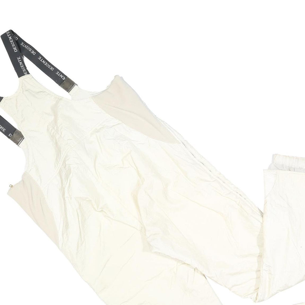 DESCENTE Womens White Dungarees Regular Fit Polyester Blend Size L W40 L32