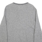 TIMBERLAND Mens Grey Jumper Plain Crew Neck Basic Knit L Wool Blend Casual