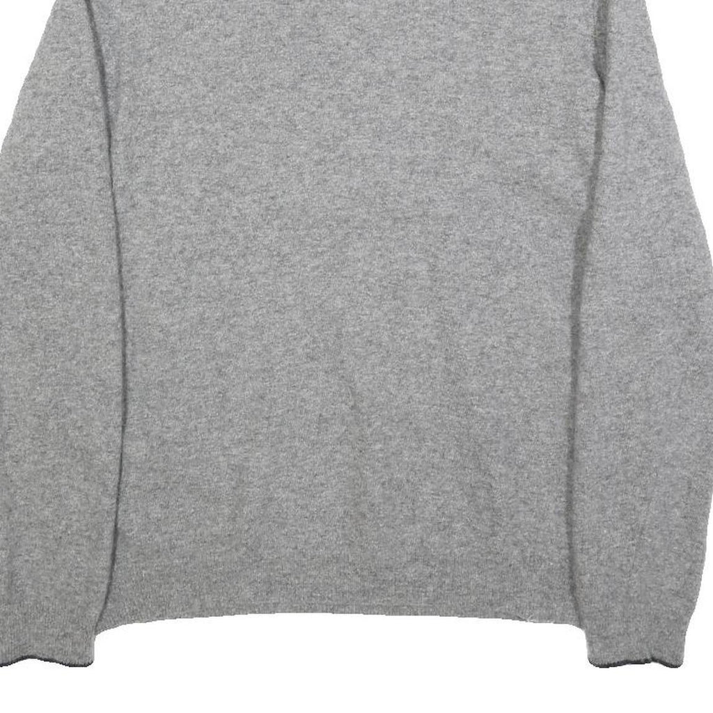 TIMBERLAND Mens Grey Jumper Plain Crew Neck Basic Knit L Wool Blend Casual