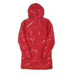 DESIGUAL Girls Red Zip Jacket 14Y Polyester Blend Hooded Love Pattern