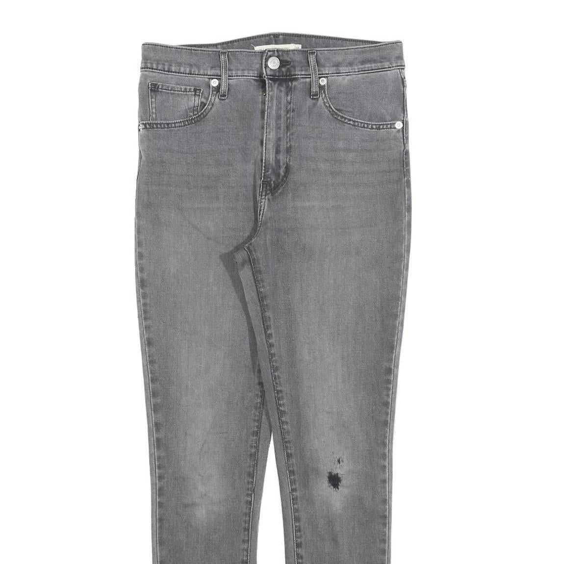LEVI'S Womens Slim Fit Skinny Jeans Grey Denim W28 L28 Cotton Blend Zip