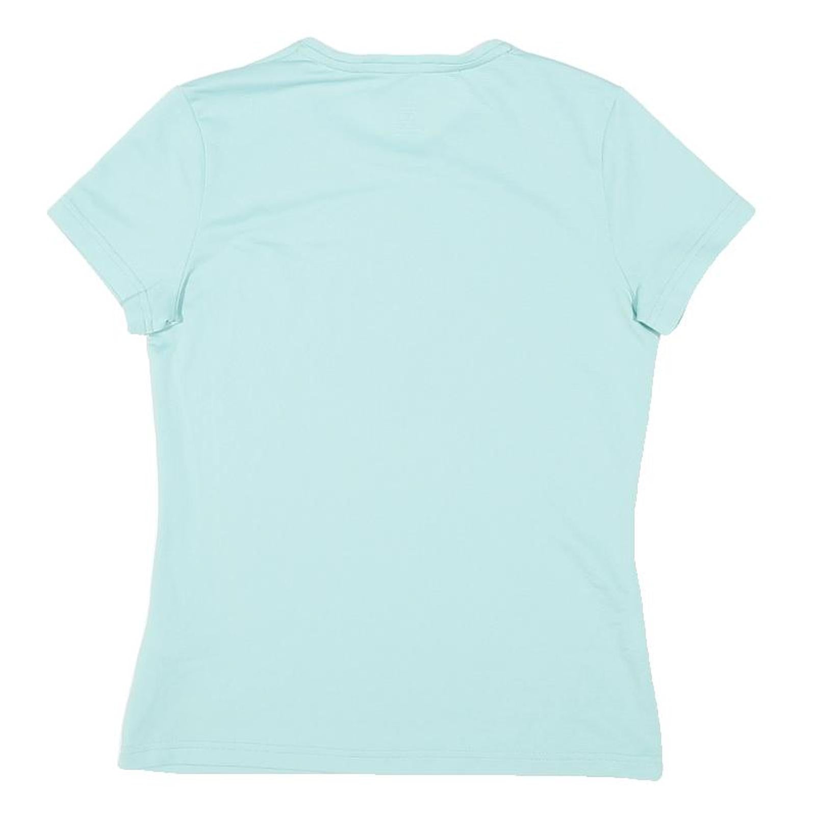 ODLO Womens Blue Run Graphic T-Shirt XS Short Sleeve Crew Neck Activewear