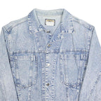 OXYGEN Mens Blue Denim Jacket M Cotton Button Closure Classic Fit Casual