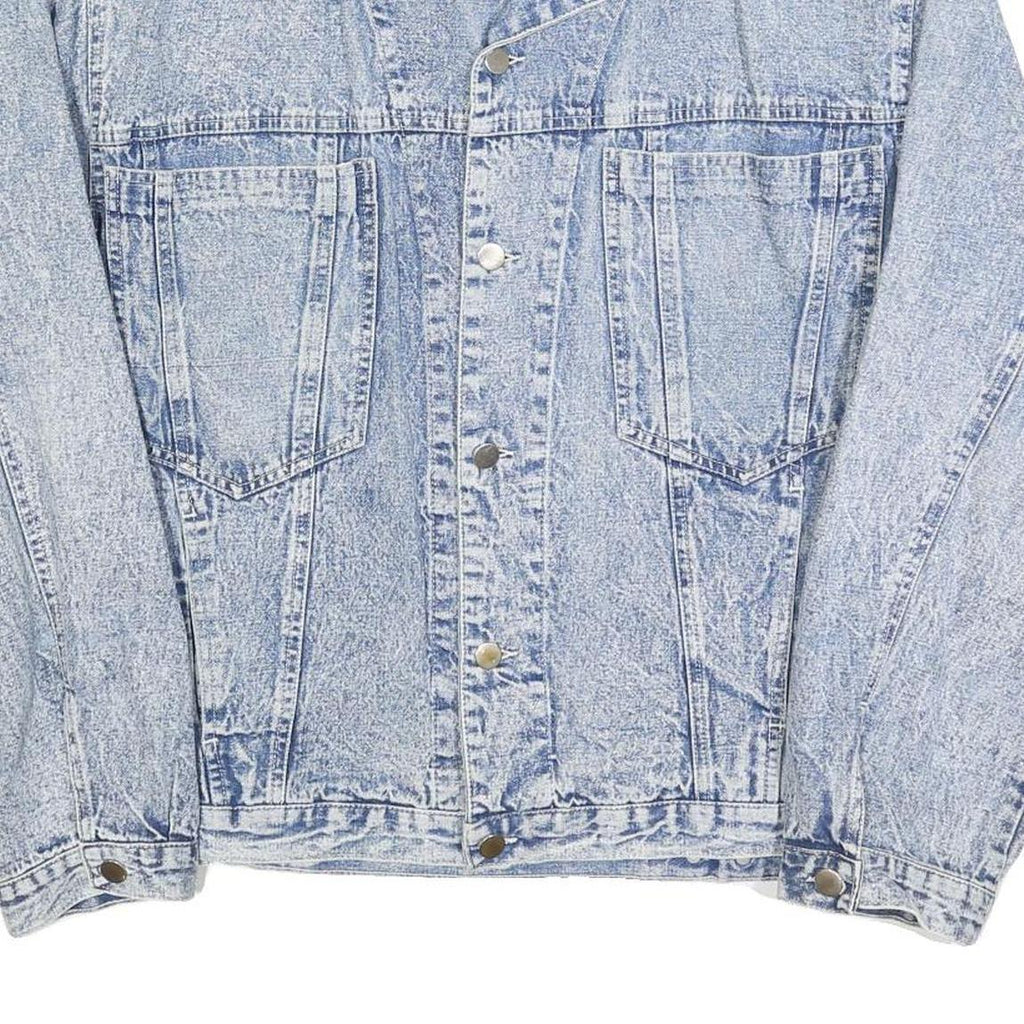 OXYGEN Mens Blue Denim Jacket M Cotton Button Closure Classic Fit Casual