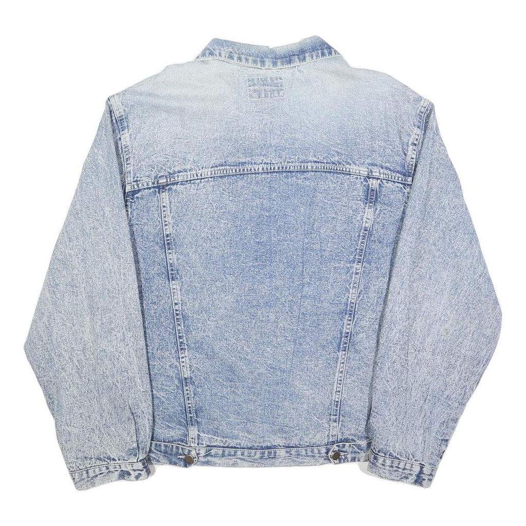 OXYGEN Mens Blue Denim Jacket M Cotton Button Closure Classic Fit Casual