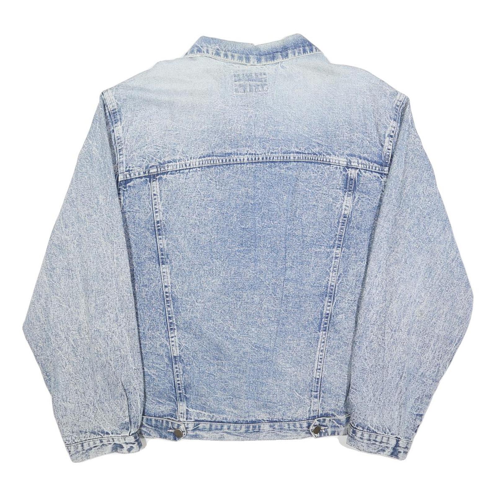 OXYGEN Mens Blue Denim Jacket M Cotton Button Closure Classic Fit Casual