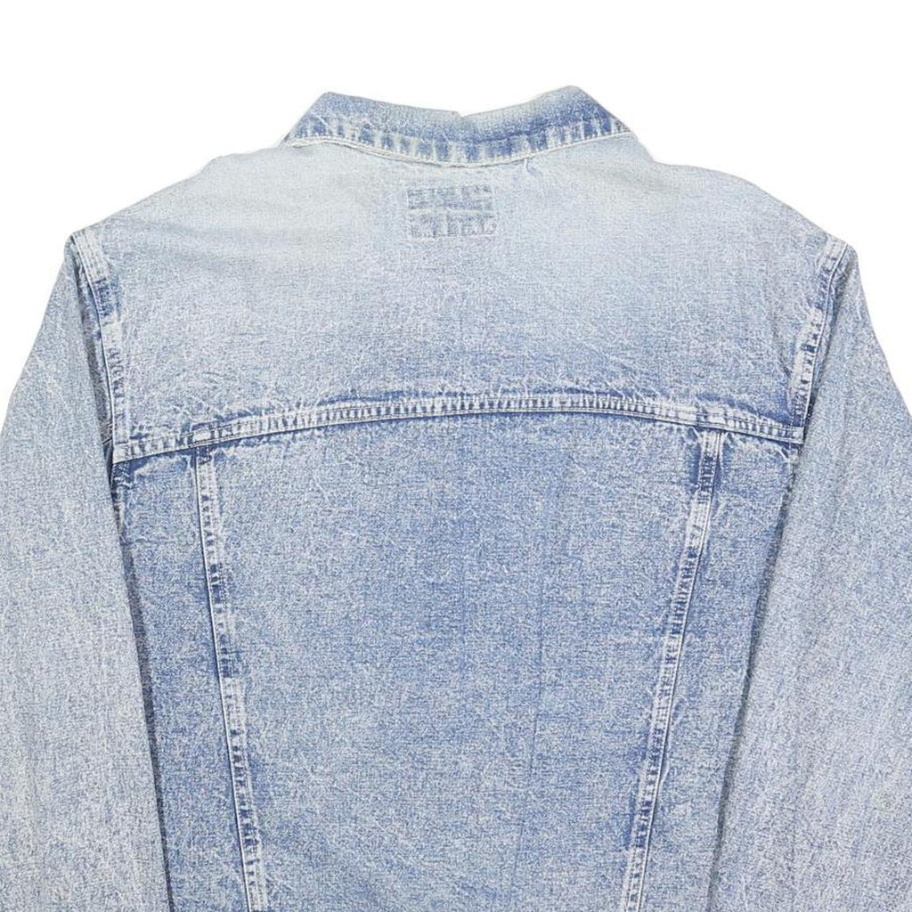 OXYGEN Mens Blue Denim Jacket M Cotton Button Closure Classic Fit Casual