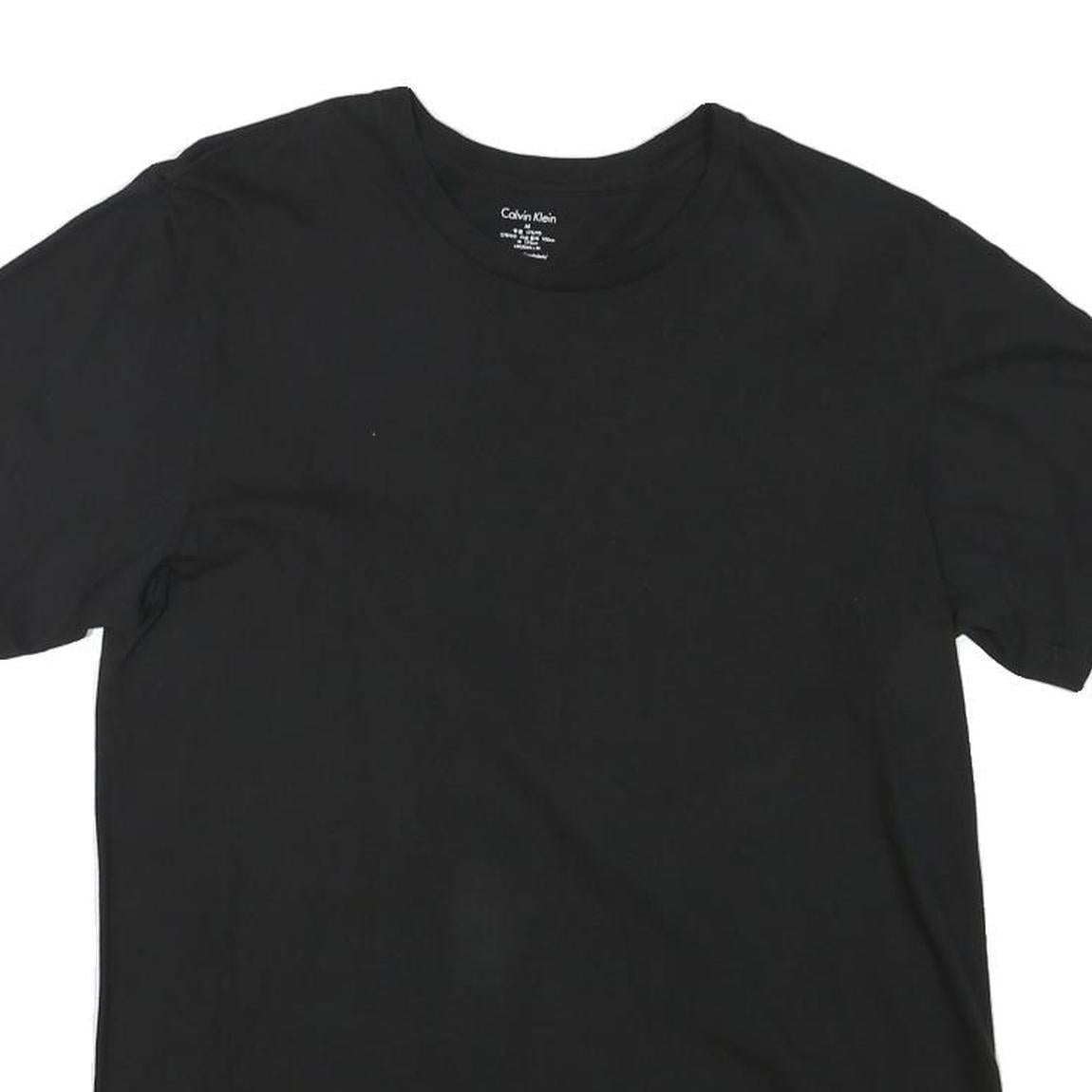 CALVIN KLEIN JEANS Mens Black Crew Neck T-Shirt M Cotton Blend Classic