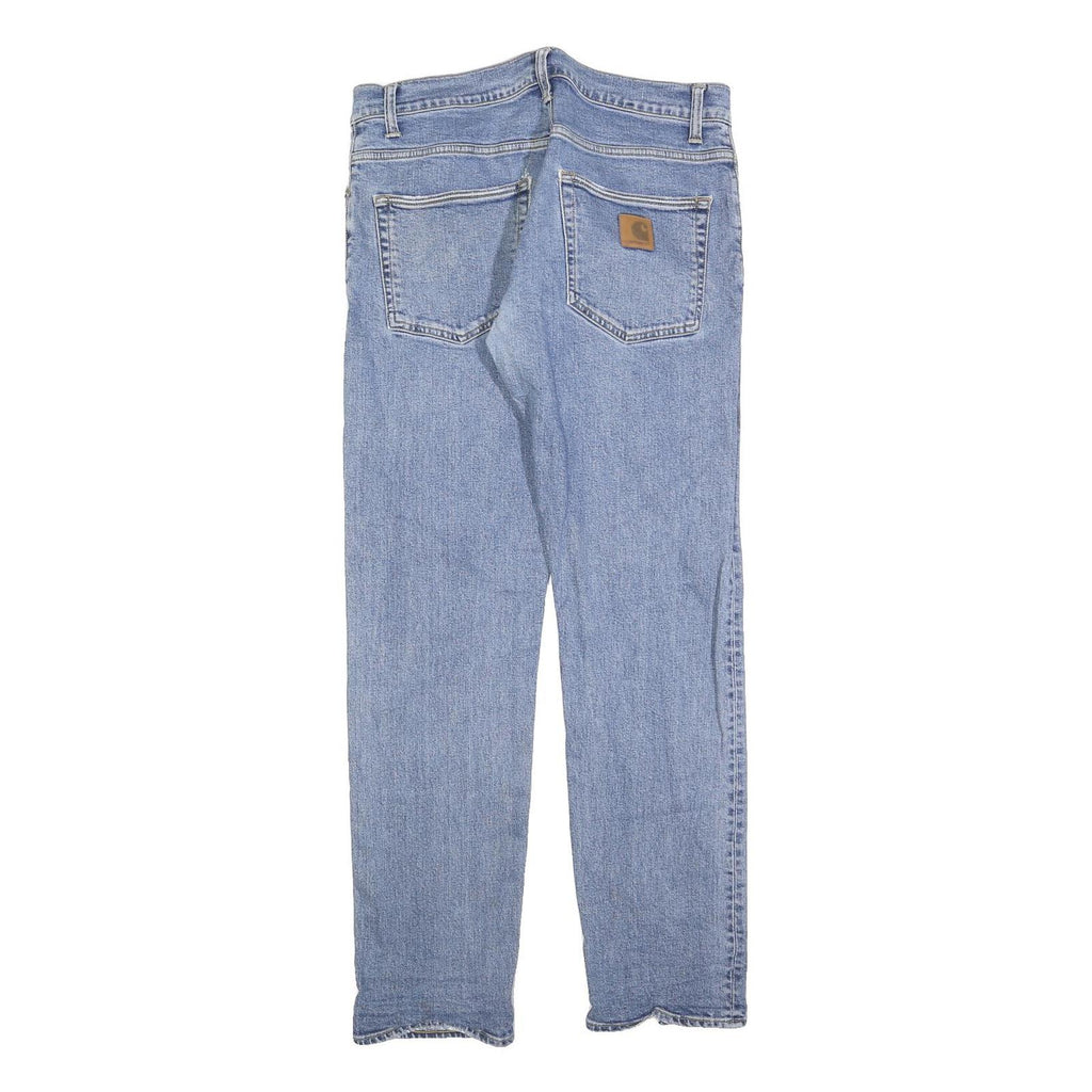 CARHARTT Mens Slim Blue Denim Jeans Button W33 L32 Classic Fit