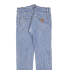 CARHARTT Mens Slim Blue Denim Jeans Button W33 L32 Classic Fit