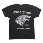 GAME OF THRONES Mens Black House Stark Winter Is Coming Graphic T-Shirt M Short