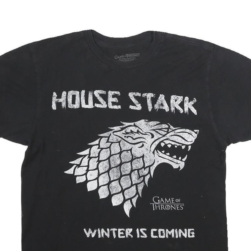 GAME OF THRONES Mens Black House Stark Winter Is Coming Graphic T-Shirt M Short